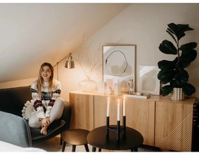 Deeb fekete alumínium gyertyatartó, magasság 20 cm - Bloomingville