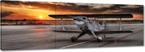 Vászonkép 60x20 Repülőgép naplemente