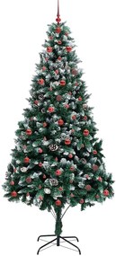 Mű karácsonyfa 300 LED-del Zöld 240 cm PVC és Acél és Műanyag