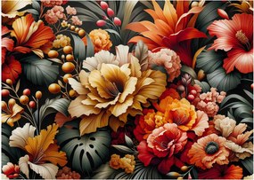 Kép - Narancs-vörös virágok (70x50 cm)