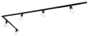 Modern 1 fázisú sínrendszer 5 lámpával, E27 foglalattal, fekete - Jeana
