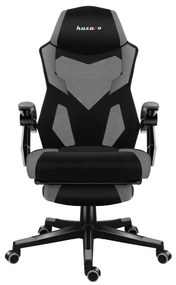 Gamer szék lábtartó, lélegző anyag, ergonómikus kartámaszok, Grey