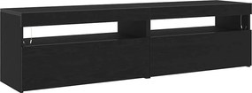 vidaXL TV szekrény 2 pcs Fekete tölgy 75 x 35 x 40 cm Faanyag