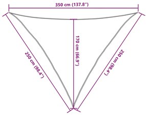 barna HDPE napvitorla 160 g/m² 2,5 x 2,5 x 3,5 m