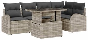 Kerti Kanapé Szett 6 pcs Világosszürke 100 x 55 x 73 cm