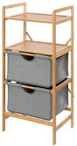Szürke-barna bambusz fürdőszobai polcos állvány 44x96 cm Bahari – Wenko
