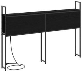 Tárolós Fejtámla Töltő Állomással Musta tammi 120 cm Faanyag