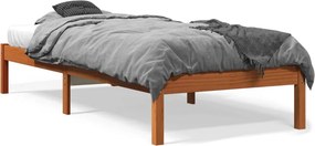 vidaXL viaszbarna tömör fenyőfa ágy matrac nélkül 90 x 200 cm