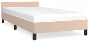 kávészínű ágykeret fejtámlával matrac nélkül 100x200 cm
