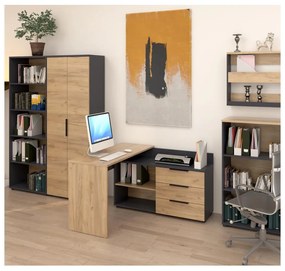 Sarok PC asztal Klodekas 9 (grafit + artisan tölgy) . 1116370