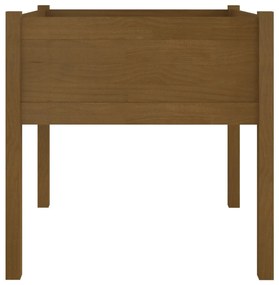 2 db mézbarna tömör fenyőfa kerti virágtartó 70 x 70 x 70 cm