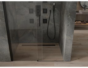 Mexen OMEGA tolózuhanyajtó 150 cm, fekete-átlátszó, 825-150-000-70-00
