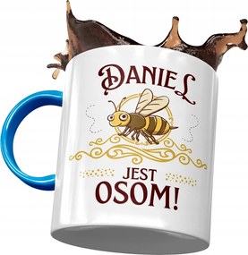 Kék Bögre Daniel Kollégának Ajándék Nyomtatott Fotóval