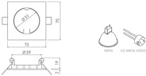Lámpa Mennyezeti lámpatest PORTO,  IP20, fekete króm, Aluminium