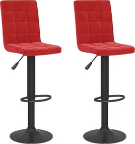 vidaXL 2 db bordó bársony bárszék