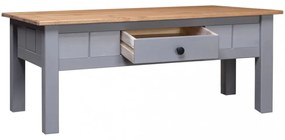 vidaXL szürke tömör fenyőfa panama dohányzóasztal 100 x 60 x 43,5 cm