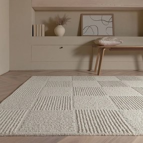 Elefántcsont színű kézi szövésű gyapjú szőnyeg 120x170 cm Zennith Grid – Asiatic Carpets