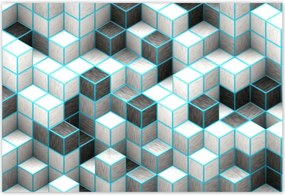 Poszterek 200x135 Kockák türkizkék