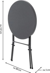 GARTHEN Kerti asztal kerek rattan 110 cm szürke