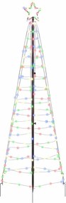 vidaXL LED Karácsonyfák talajráccsal 390 LED-del Sokszínű 250 cm Vas