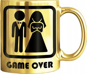 Arany Bögre Nyomott Mintával Game Over Játék Vége Ajándék Lánybúcsúra