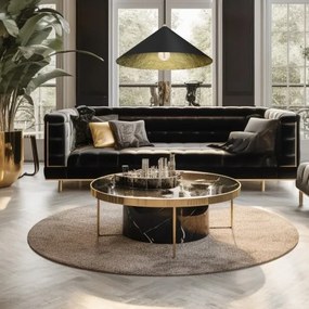 Csillár zsinóron FUJI 1xE27/60W/230V átm. 50 cm fekete/arany