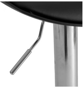 Fekete bőr utánzat állítható magasságú bárszék szett 2 db-os (ülésmagasság 56,5 cm) – Casa Selección