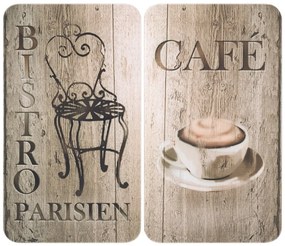 Edzett üveg tűzhely fedőlap szett 2 db-os 30x52 cm Bistrot – Wenko