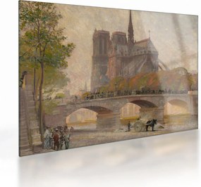 Üveg kép - Robert William Vonnoh, Notre Dame de Paris, reprodukciók (70x50 cm)