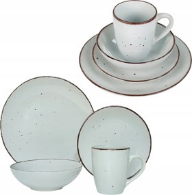 Étkező készlet Livello 6 személyes, 24 darabos szett, tányérok, bögrék, szürke