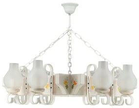 Brilagi - Láncos csillár QUEEN 8xE14/40W/230V bükk/krémszínű