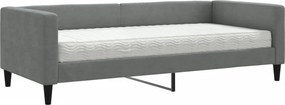vidaXL sötétszürke szövet heverő matraccal 90 x 200 cm
