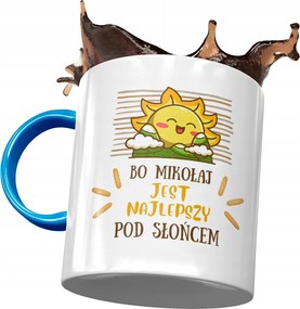 Kék Bögre Mikulás Kollégáknak Ajándék Nyomtatott Fotóval