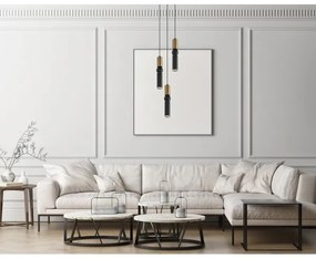 ITALUX PND-14290-3-BRO-BK - Csillár zsinóron ISIDORA 3xGU10/25W/230V fekete/bronz