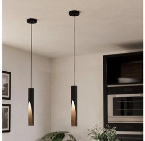 Eglo 901732 - LED Csillár zsinóron BARBOTTO 1xGU10/4,5W/230V 3000K fekete/barna