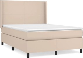 vidaXL cappuccino színű műbőr rugós ágy matraccal 140 x 190 cm