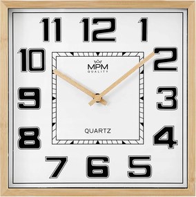 Fából Készült Elegáns Négyzet Alakú Csendes Falióra Mpm E07.4434.51 29 cm