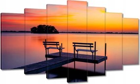 Vászonkép 140x80 Naplemente tó