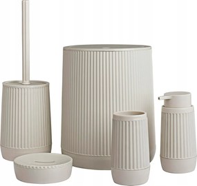 Fürdőszoba Szett 5 db-os Nida WC-szett bézs kosár Wc kefe