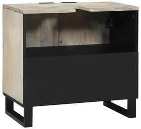 Mosdókagyló szekrény polcokkal Barna és fekete 62 x 33 x 58 cm