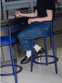 Kék fém bárszék (ülésmagasság 68 cm) Hogo – noo.ma