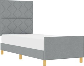 vidaXL Ágykeret fejtámlával Világosszürke 80 x 200 cm szövet