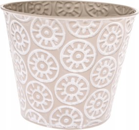 Fém Fedél Virágcserép 18,5 x 16 cm Szürke Dekoráció