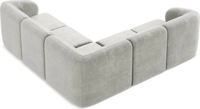 Világosszürke zsenília sarokkanapé Lani – Makamii