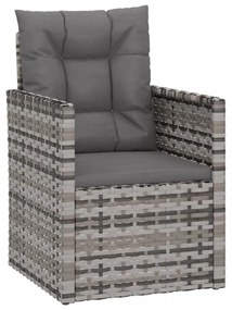 3 részes szürke polyrattan kültéri ülőgarnitúra párnákkal