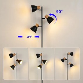 Brilagi - Állólámpa ODENSE 3xE14/10W/230V kaucsukfa/fekete