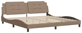 cappuccino színű műbőr ágykeret matrac nélkül Zadar 200x200 cm
