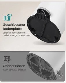 SONGMICS fürdőszobai szemetes csendes tetővel, 3L, fehér