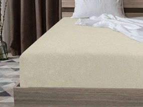 Polár anyagból készült mikroszálas gumis lepedő MOLTON cappuccino 180 x 200 cm