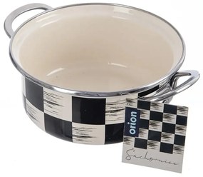 Orion Smaltovaný kastrol Šachovnice Lem , 1,6 l,pr. 18 cm